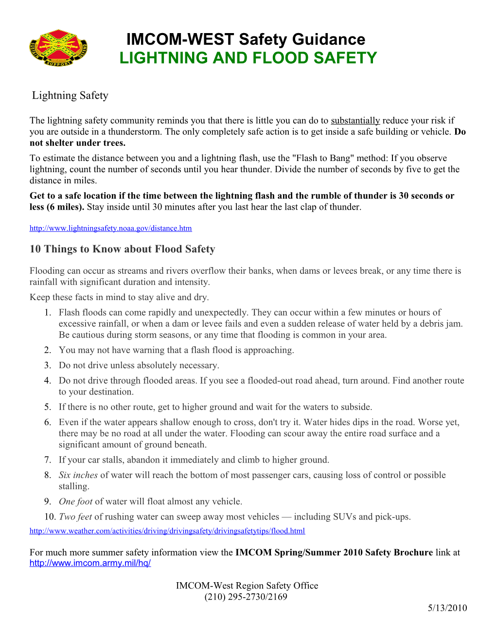 Lightning and Flood Safety
