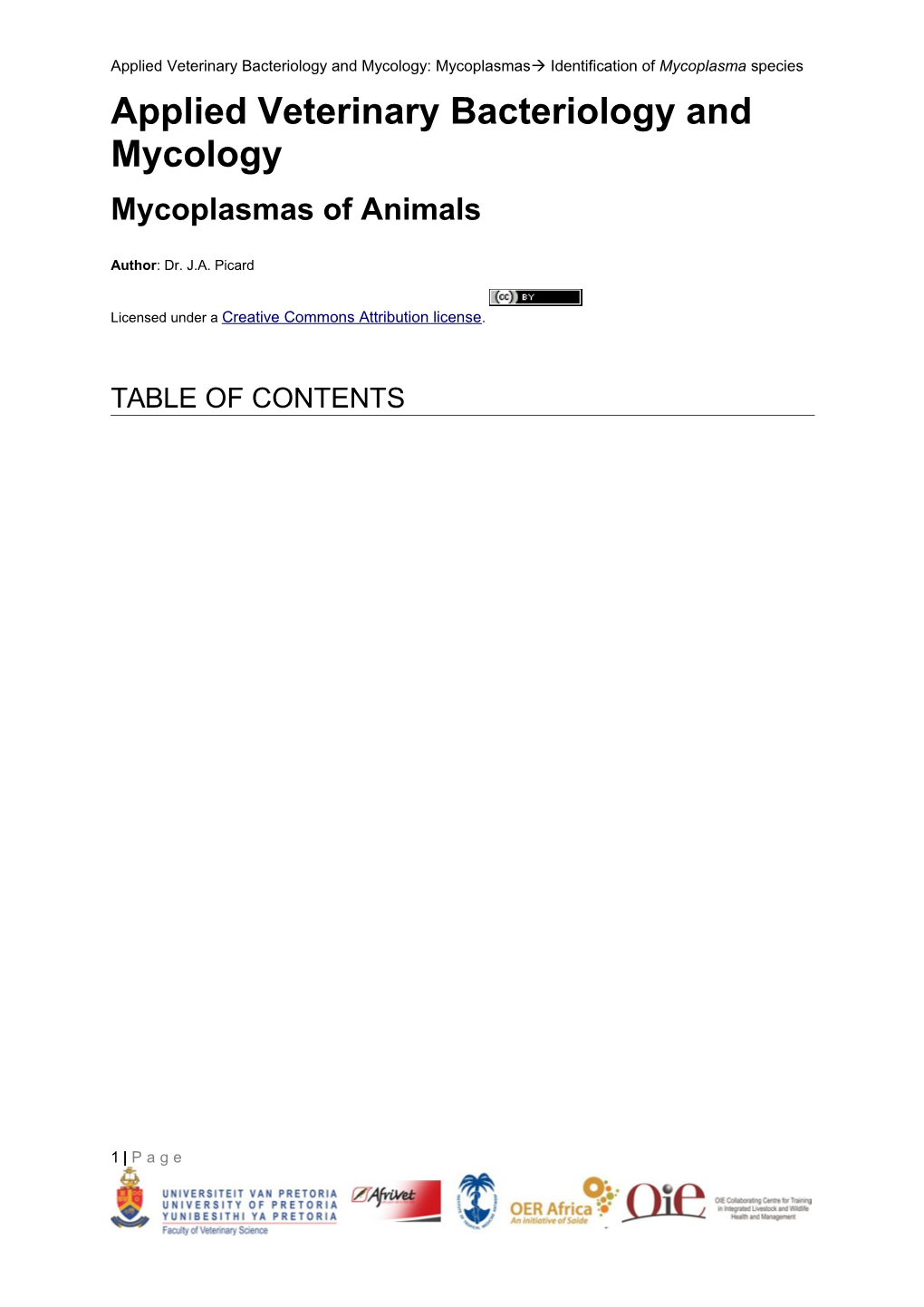 Applied Veterinary Bacteriology and Mycology