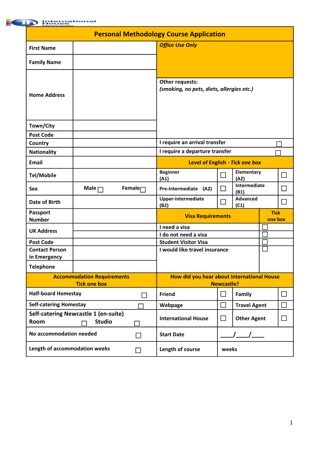 Personal Methodology Course Application