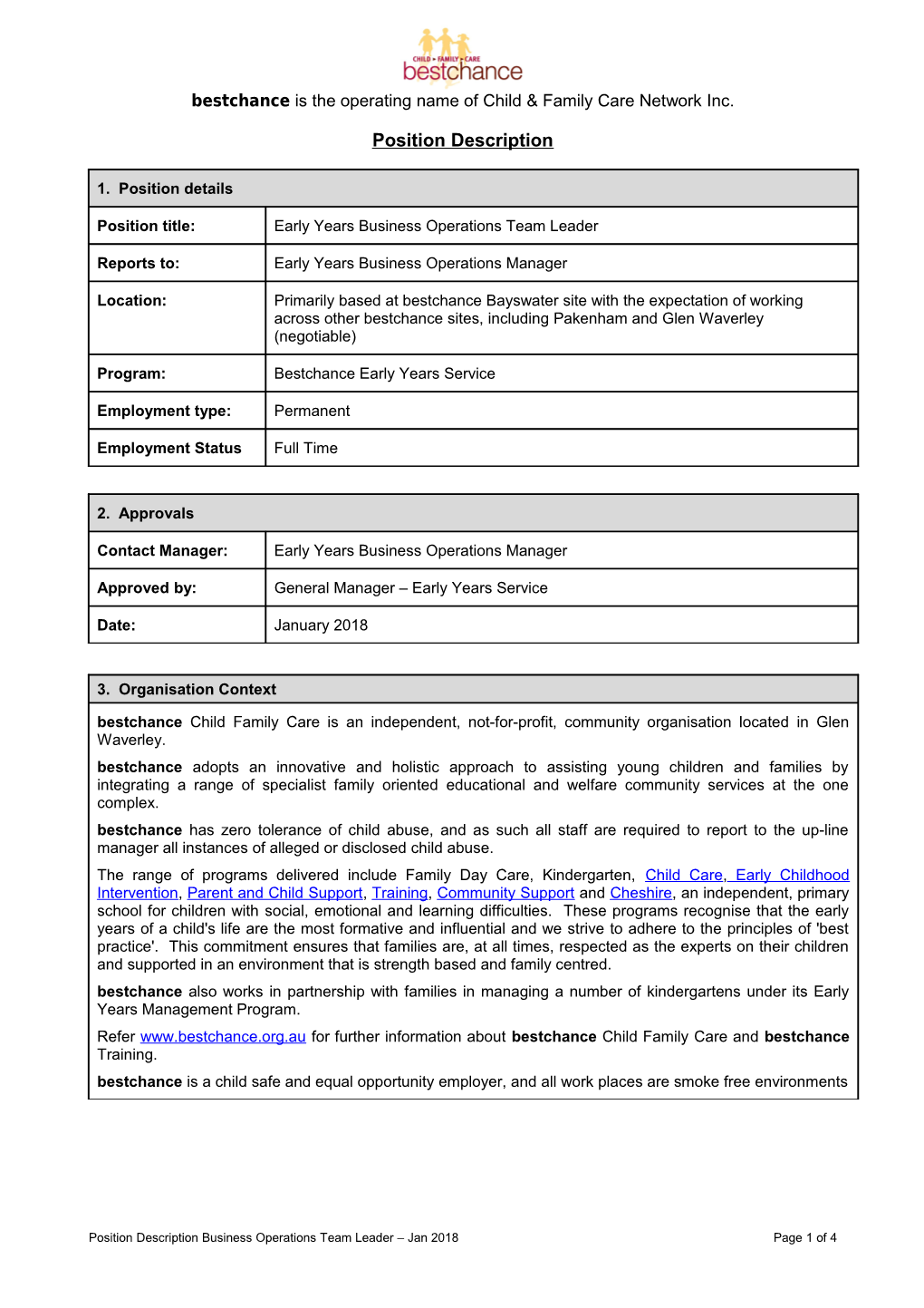 Job Description Document Template