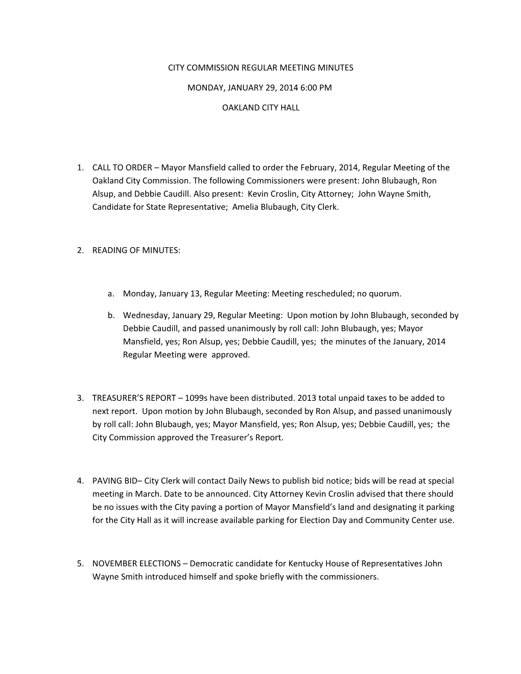 City Commission Regular Meeting Minutes