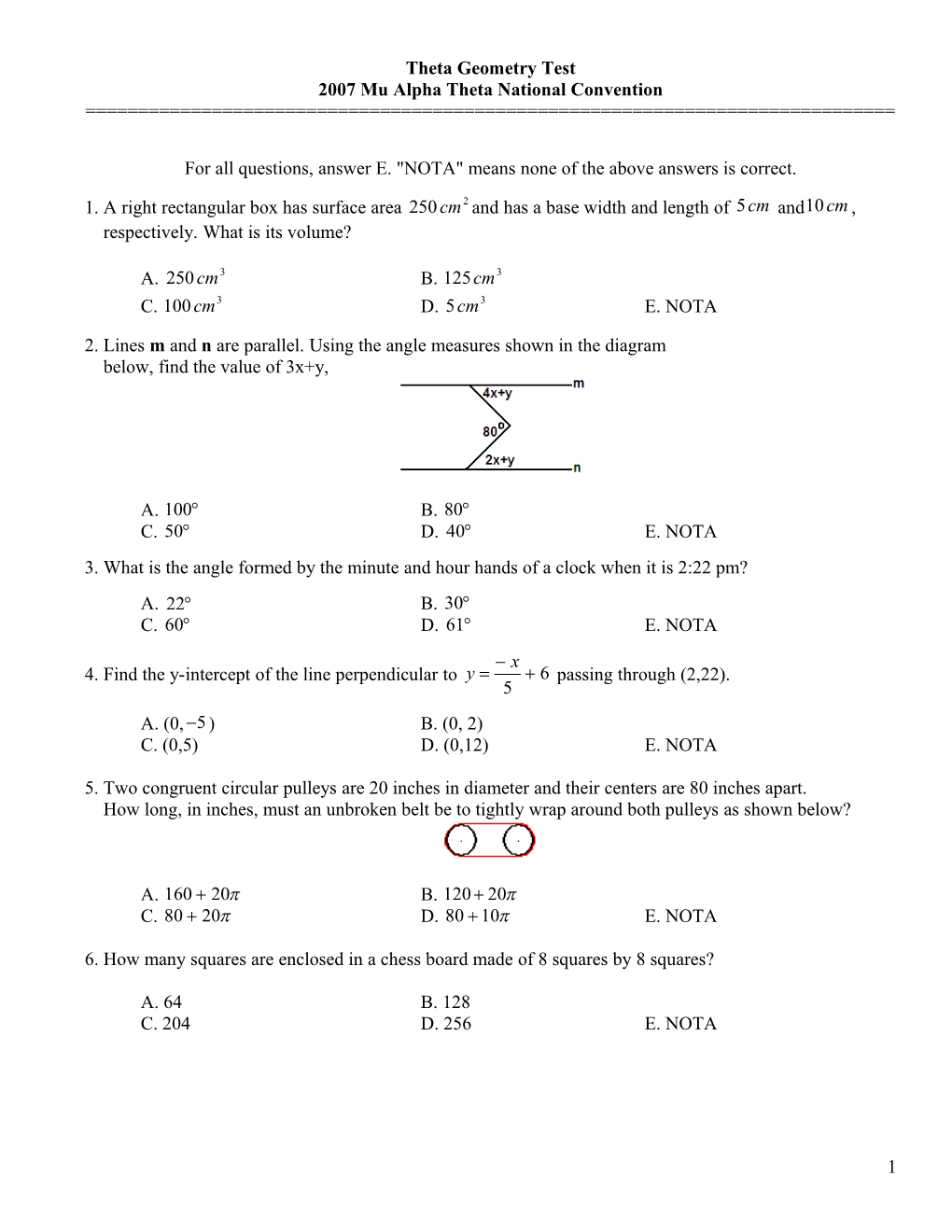 Theta Geometry Test