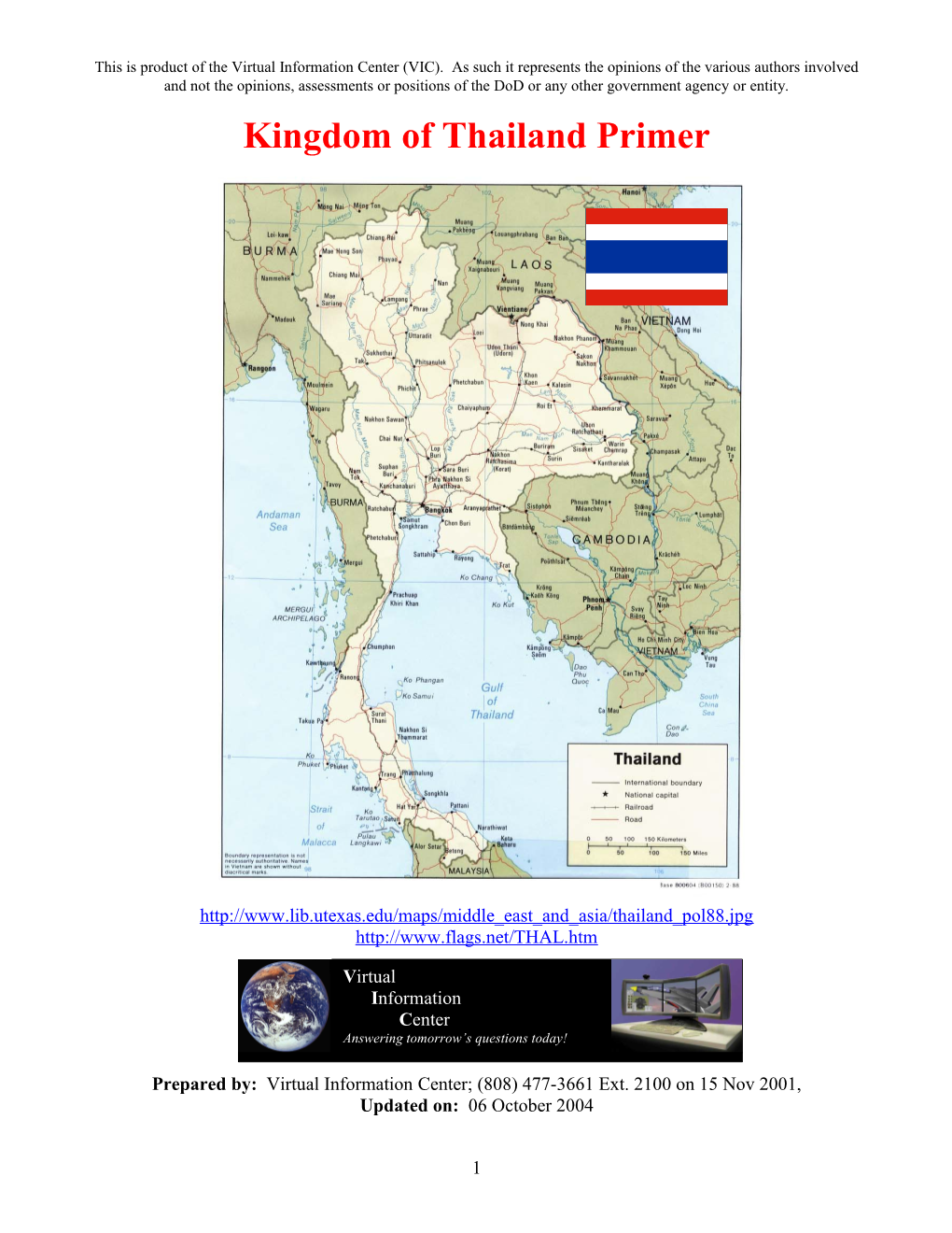 Kingdom of Thailand Primer