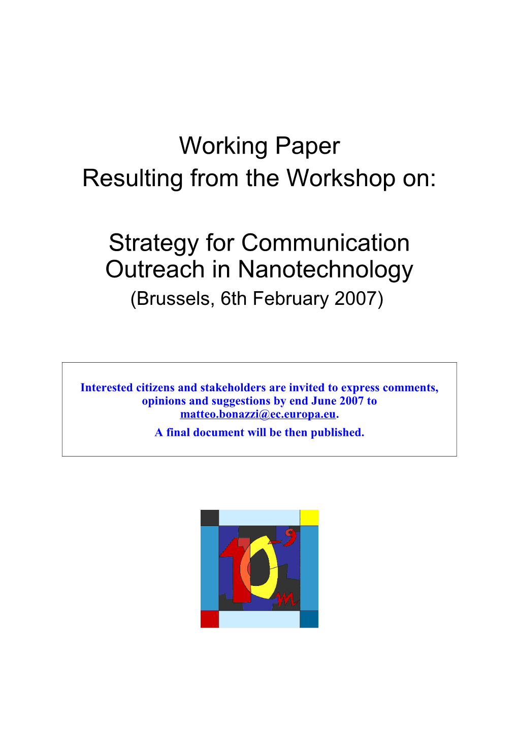 Proceedings of the Workshop on Nanotechnology and Life Cycle Assessment s1