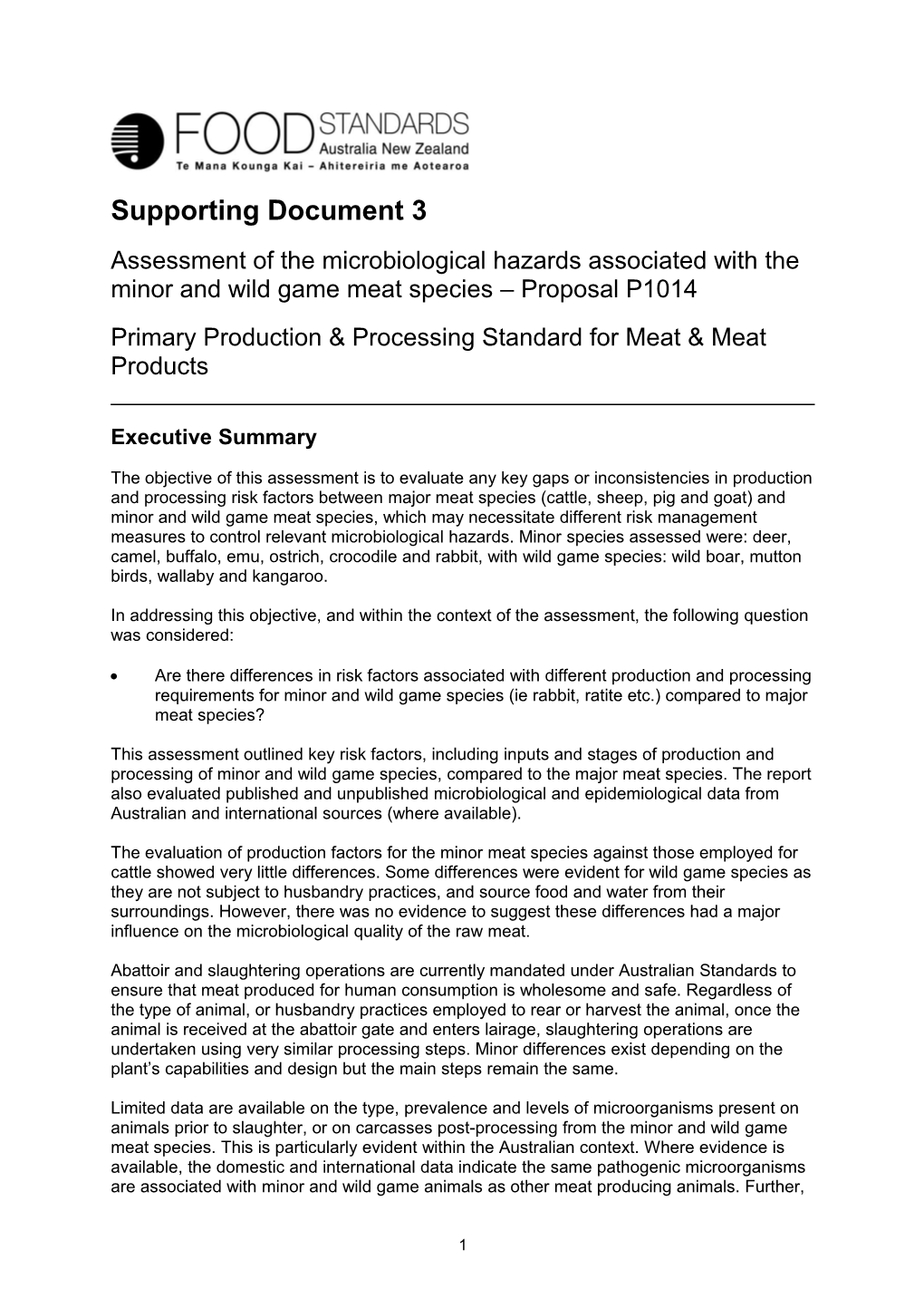 Primary Production & Processing Standard for Meat & Meat Products