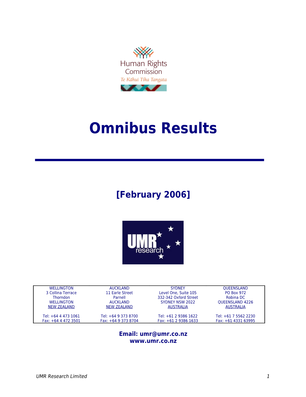 Omnibus Results