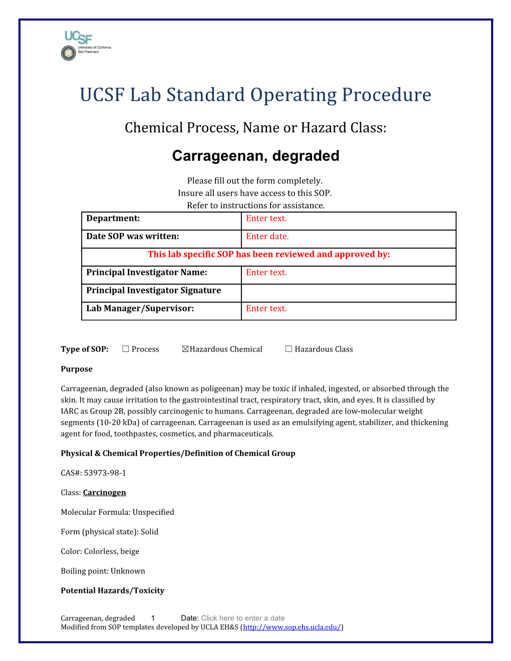 UCSF Lab Standard Operating Procedure s9