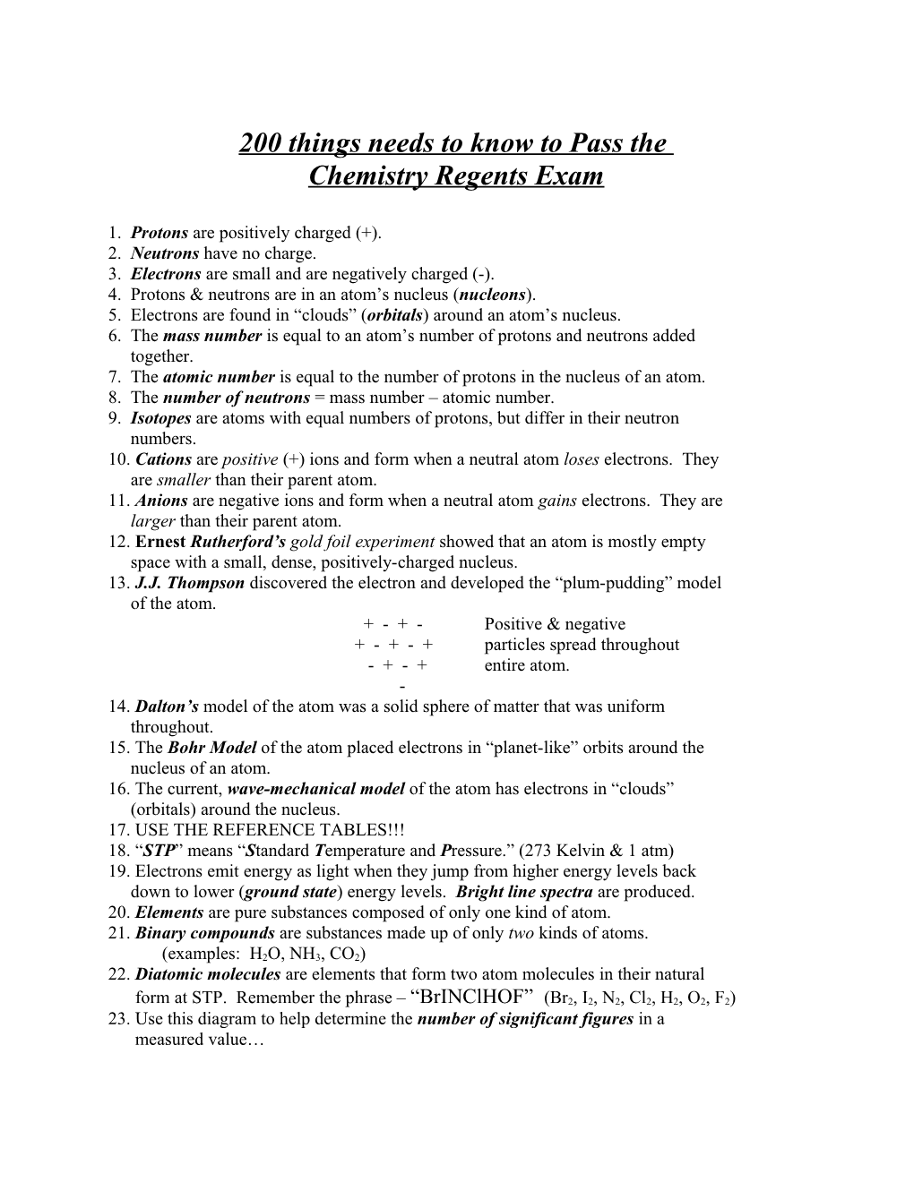 200 Ways to Pass the Chemistry