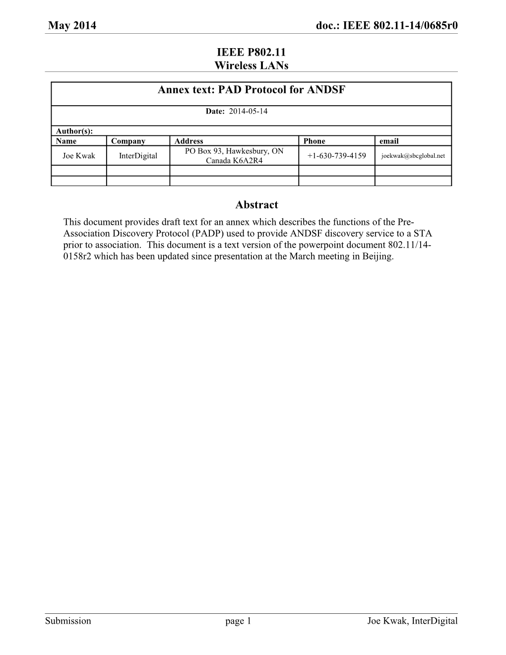 Annex AQ3.1 Pre-Association Discovery Using ANDSF