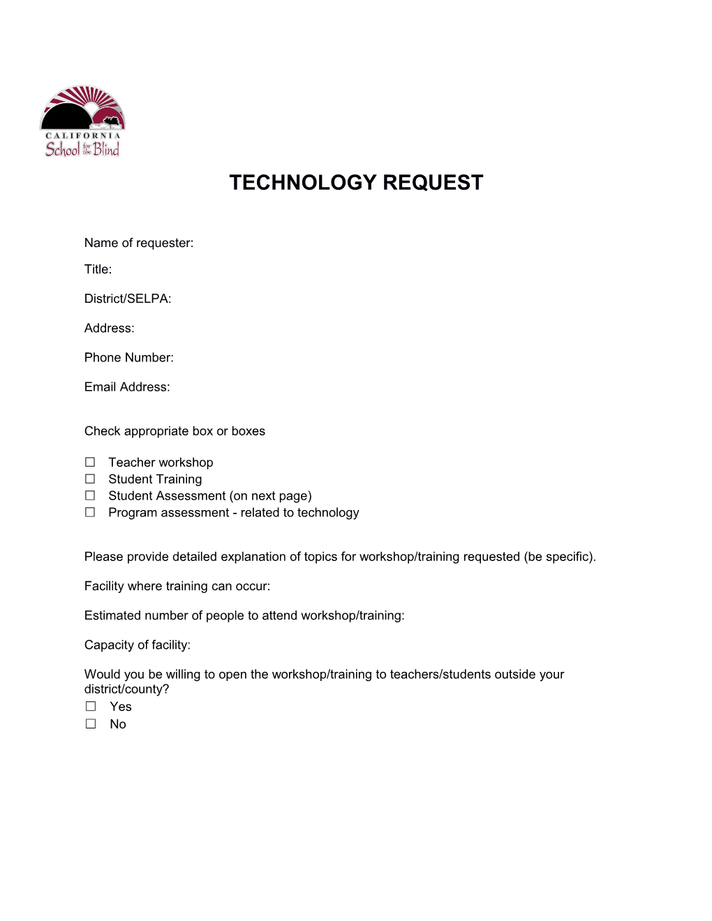 Assistive Technology Center Outreach Application
