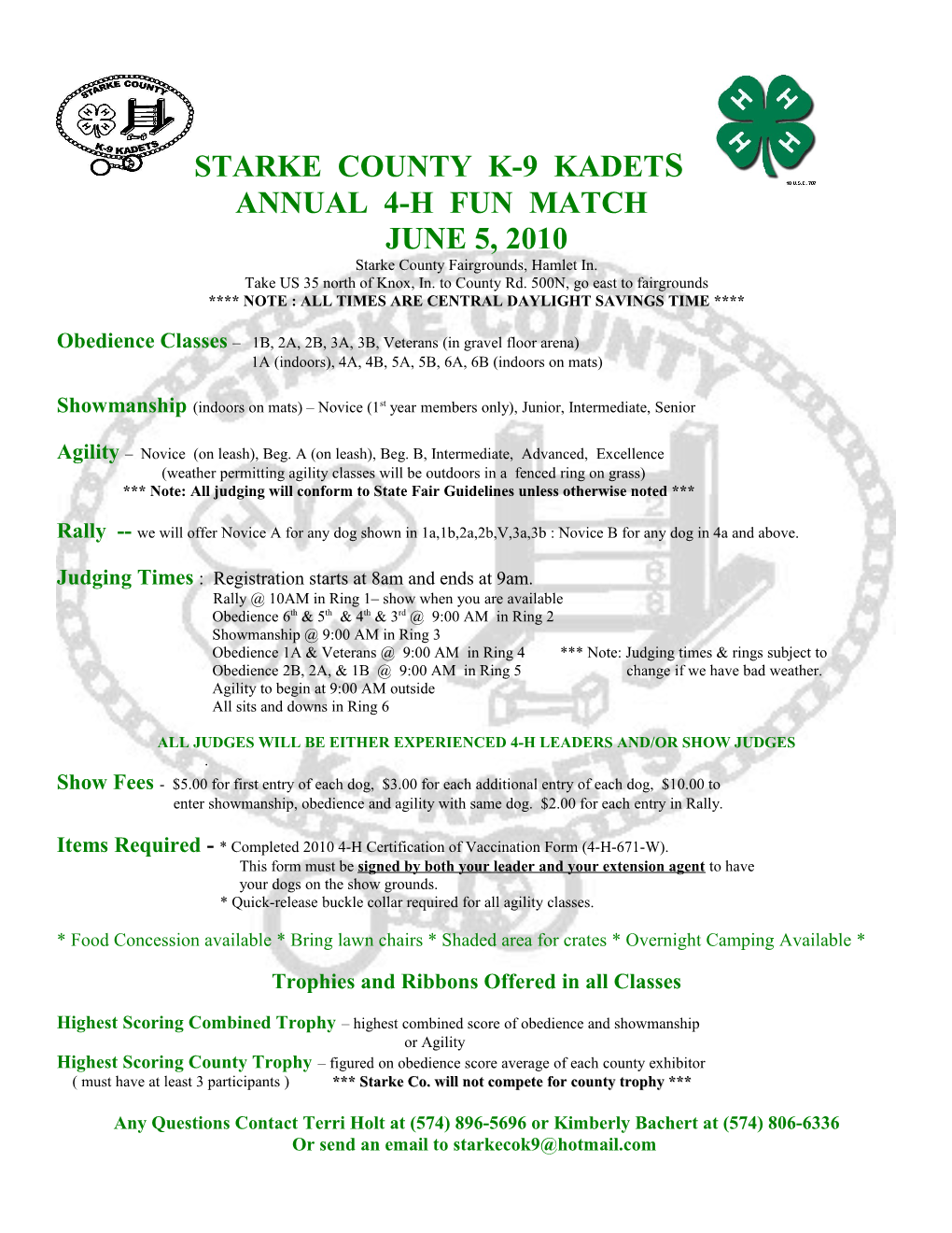 Starke County K-9 Kadets