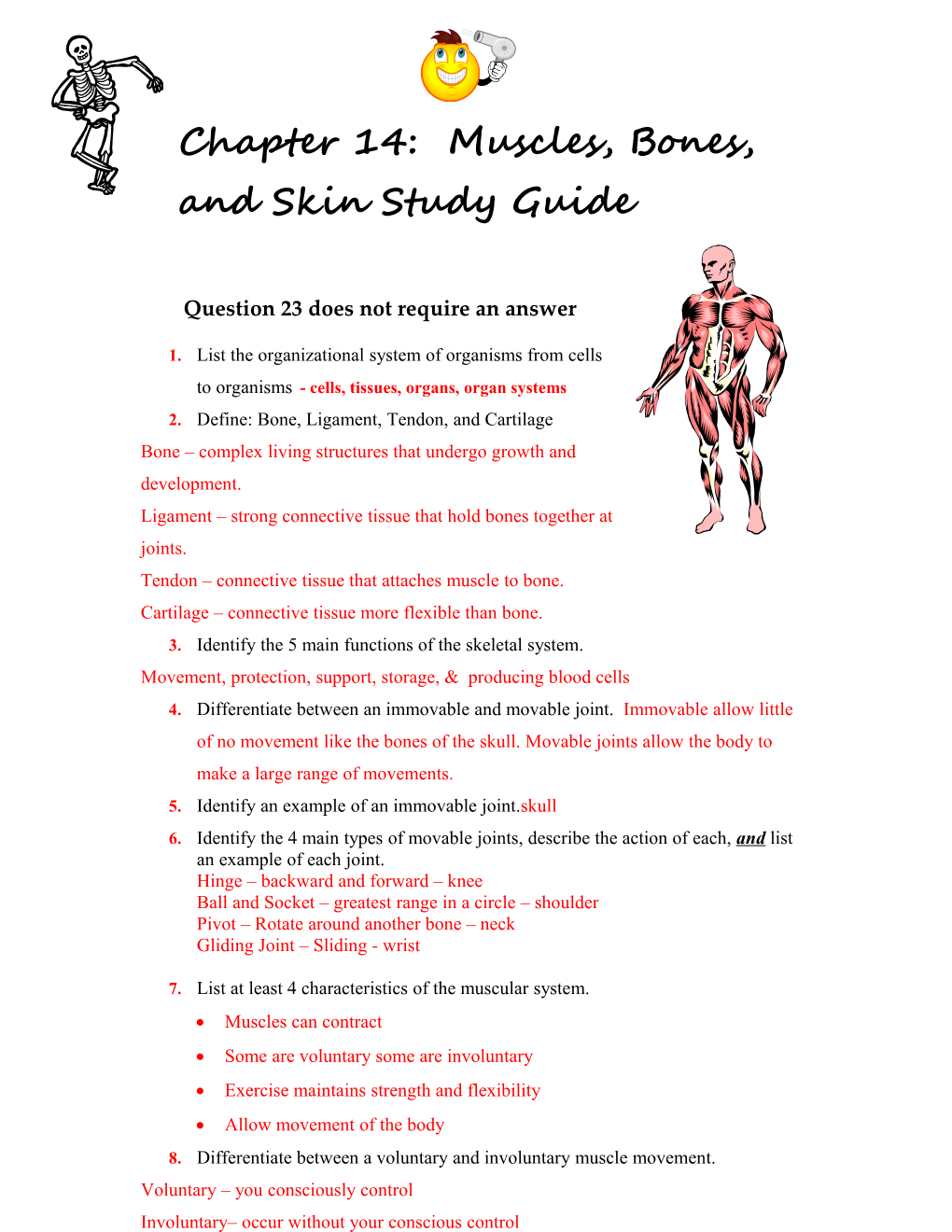 Chapter 14: Muscles, Bones, And Skin