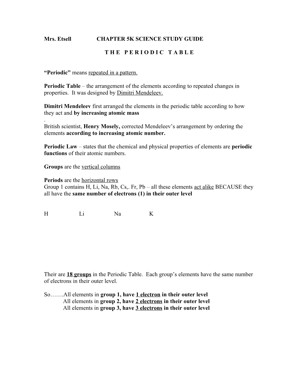 Chapter 5 Science Study Guide