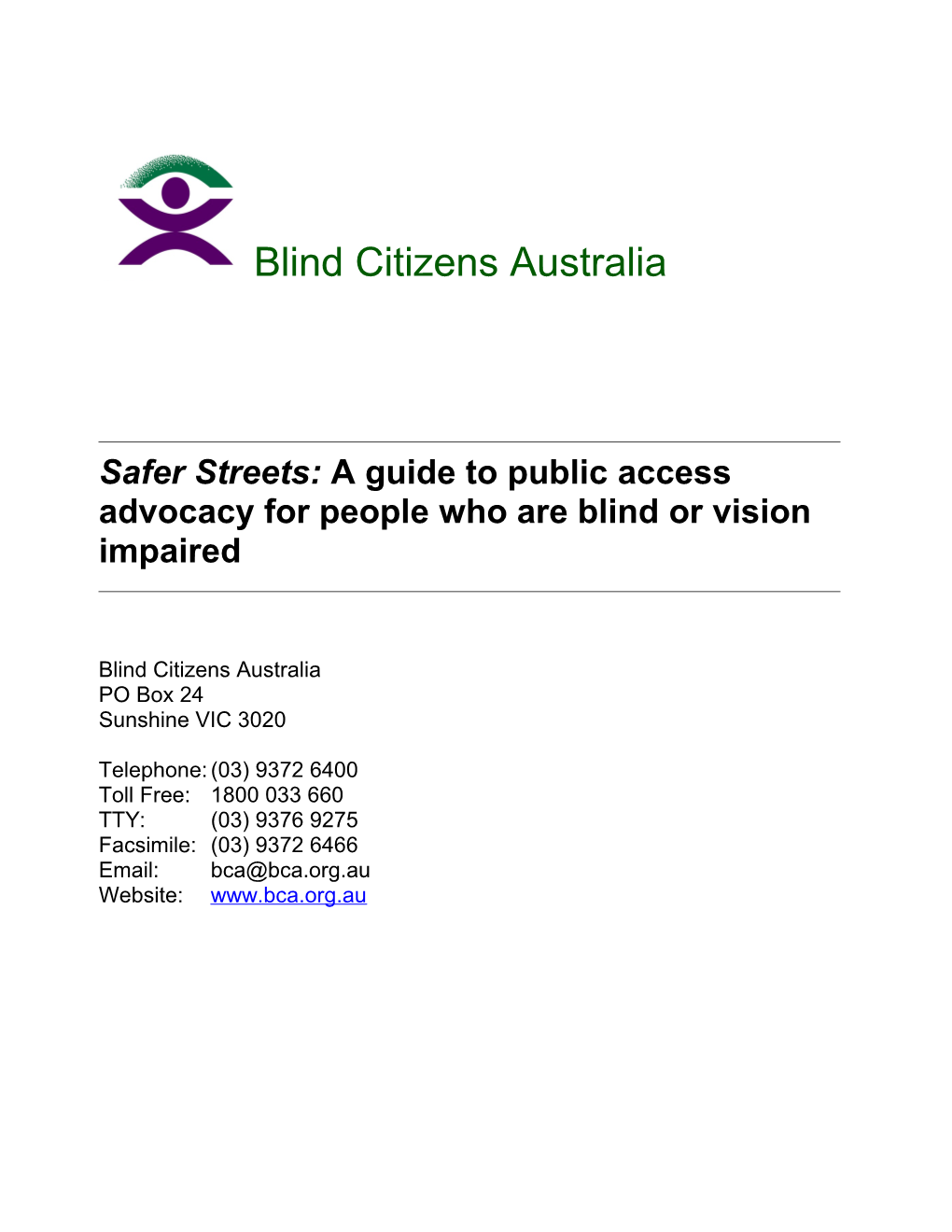 Blind Citizens Australia Local Government Access