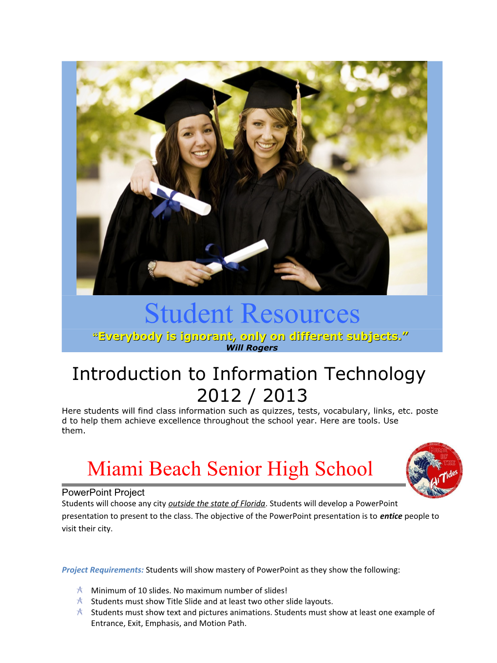 Student Resources