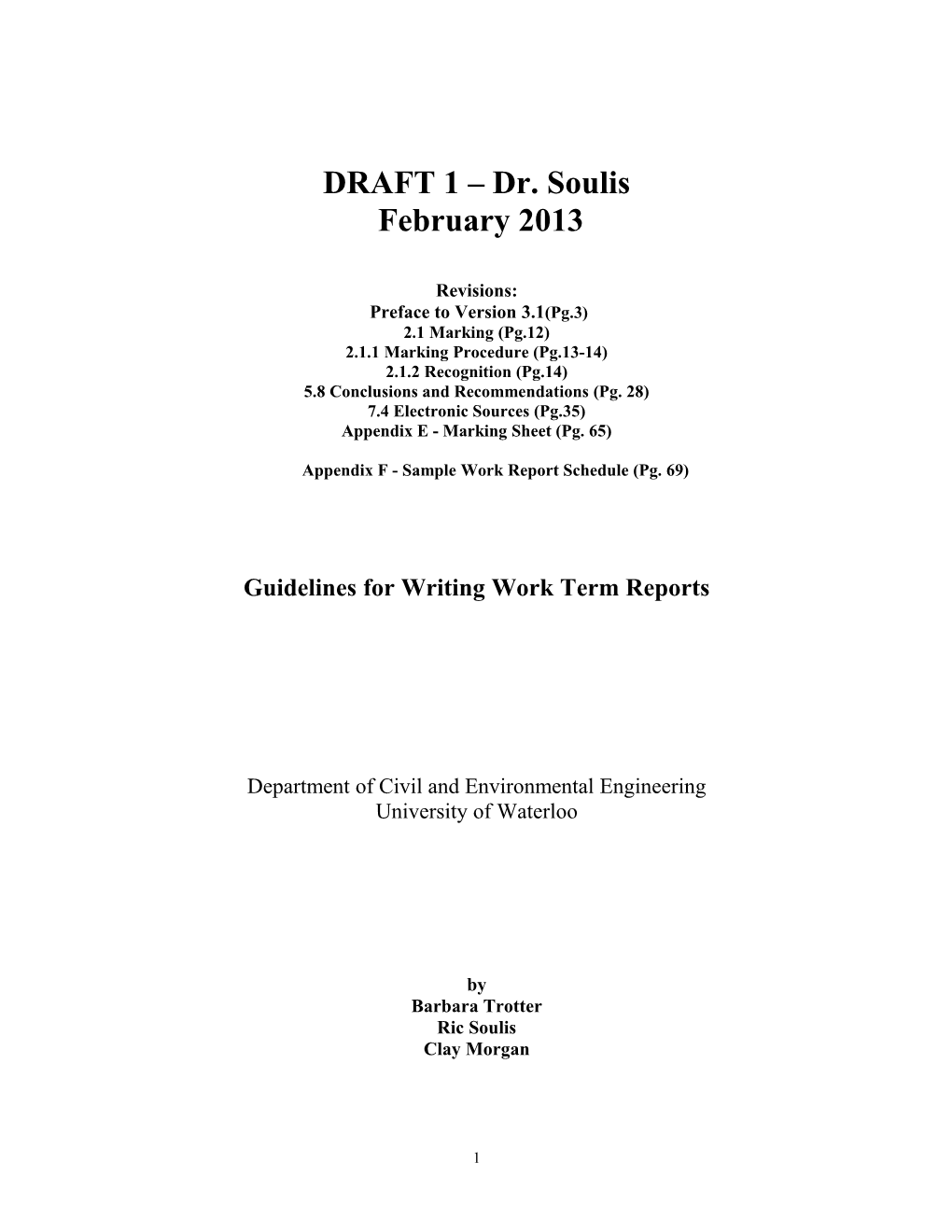 Guidelines for Writing Work Term Reports