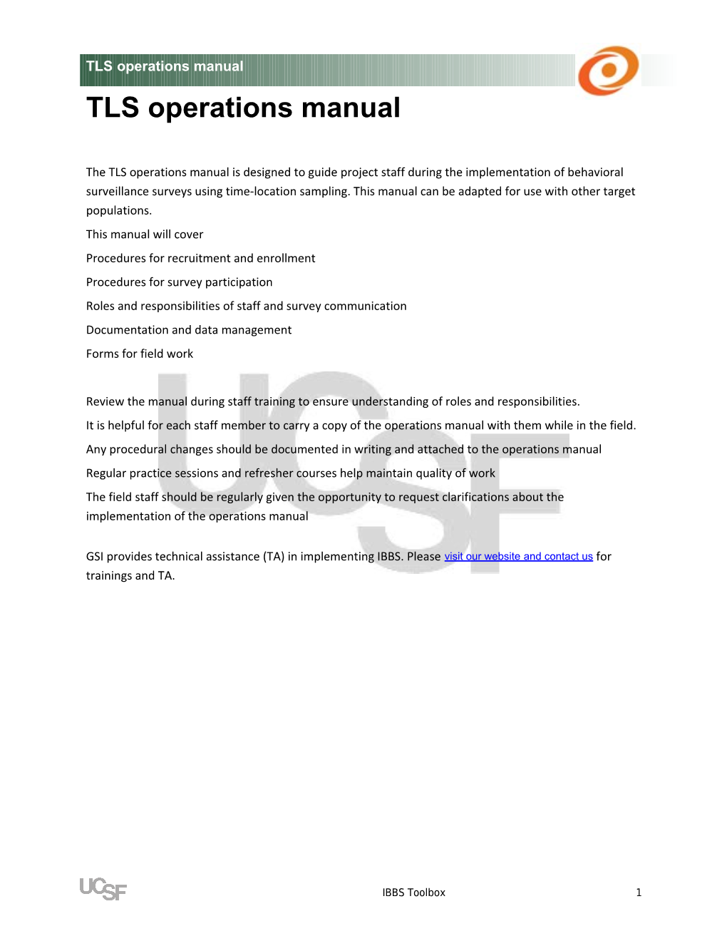 TLS Operations Manual