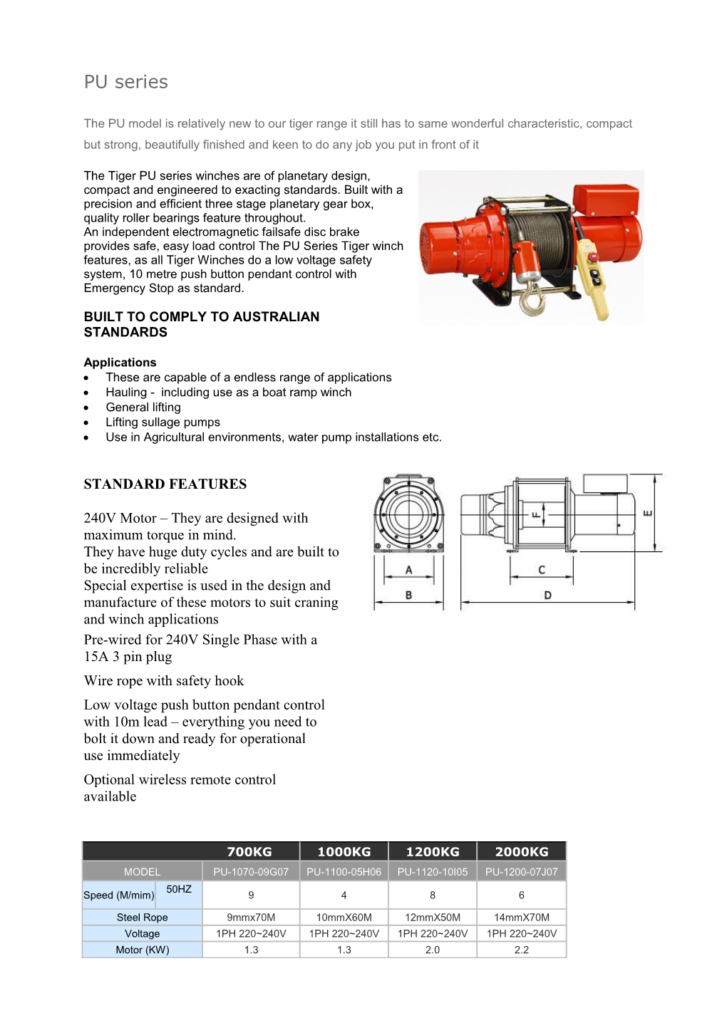 Electric Hoist - PU Series