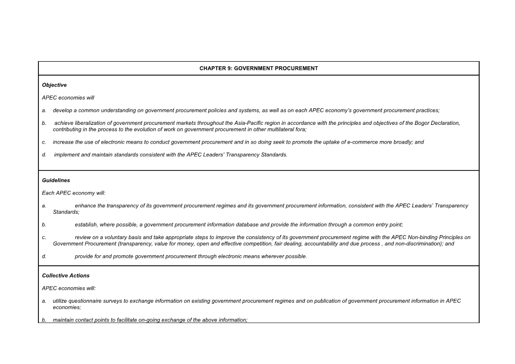 Chapter 9: Government Procurement