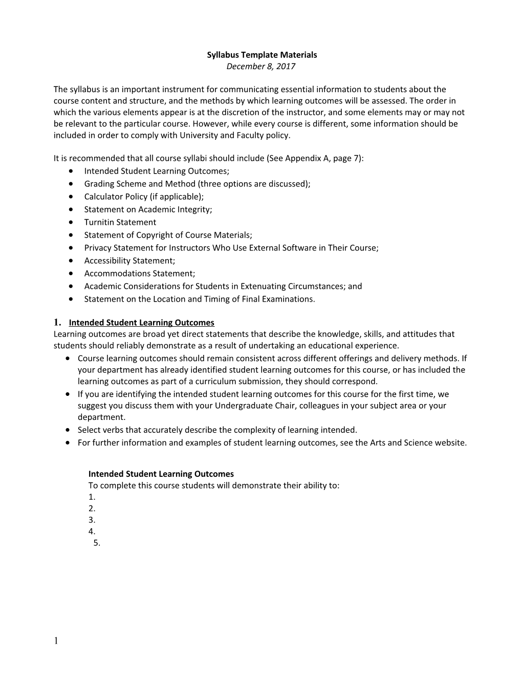 Syllabus Template Materials