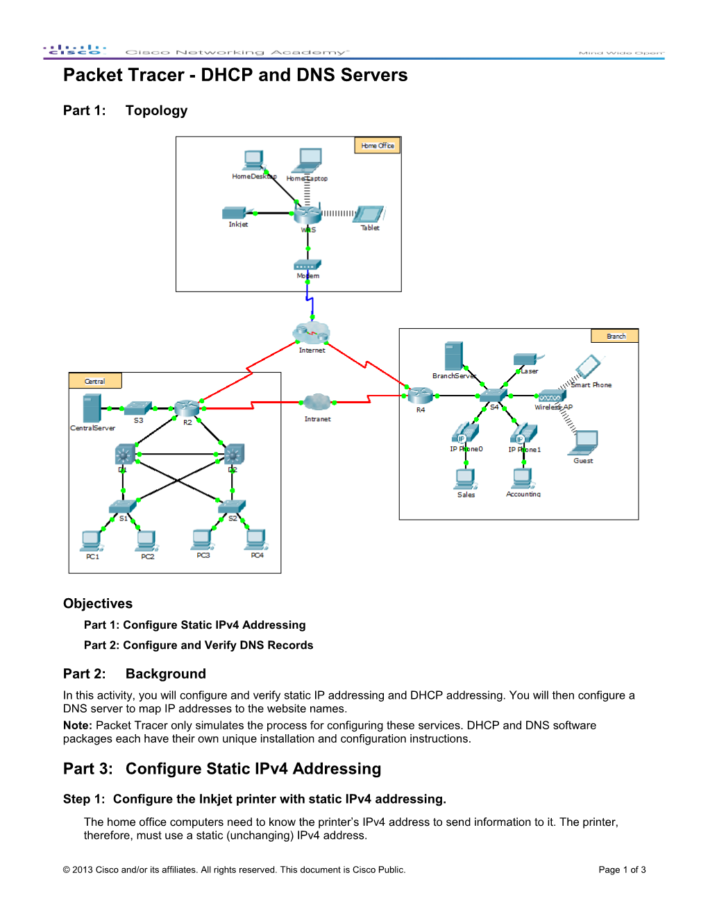 Packet Tracer - DHCP and DNS Servers