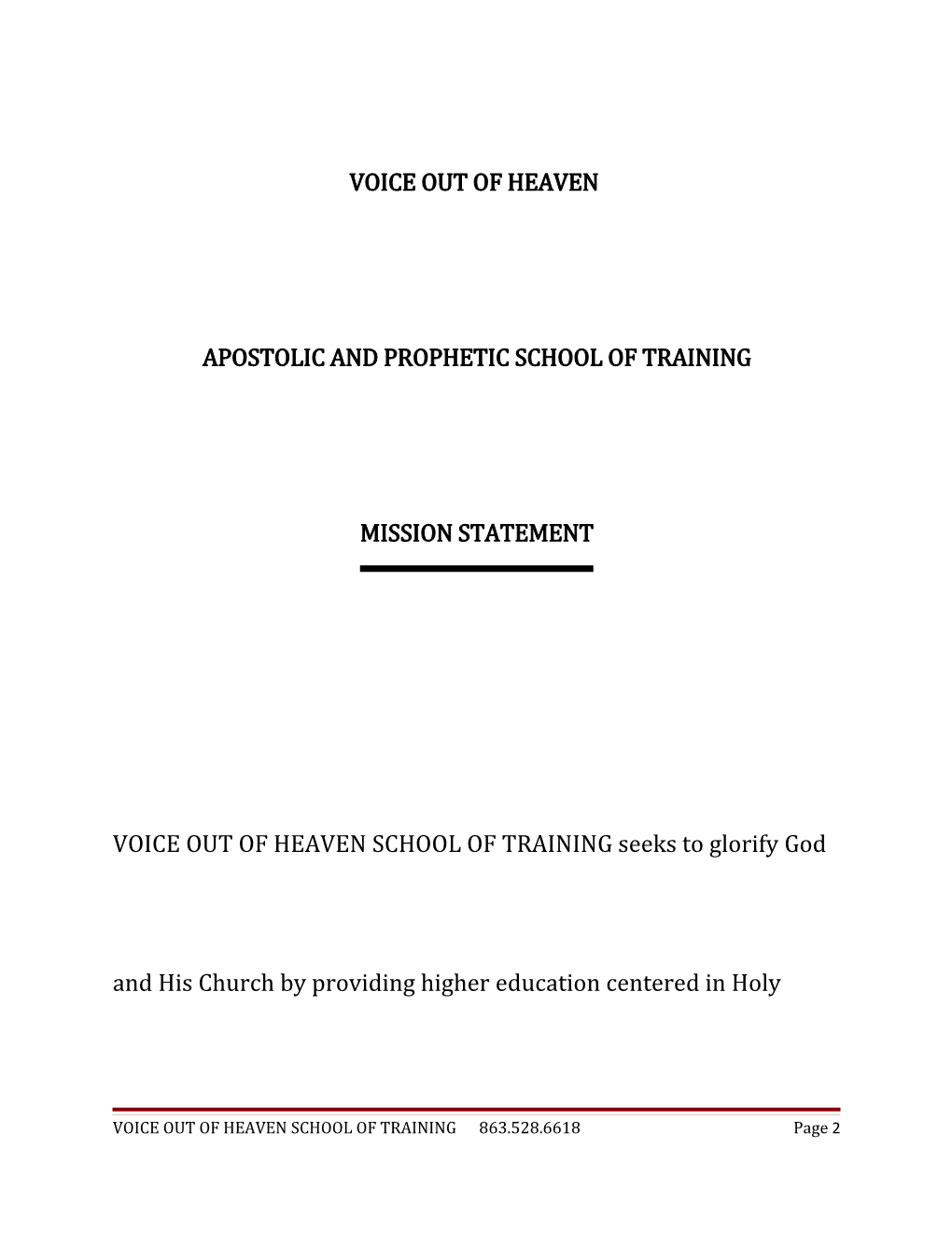 Apostolic and Prophetic School of Training