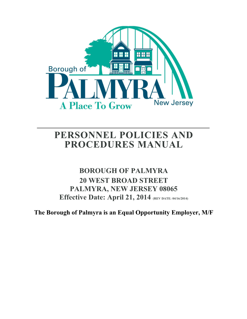 Personnel Policies and Procedures Manual