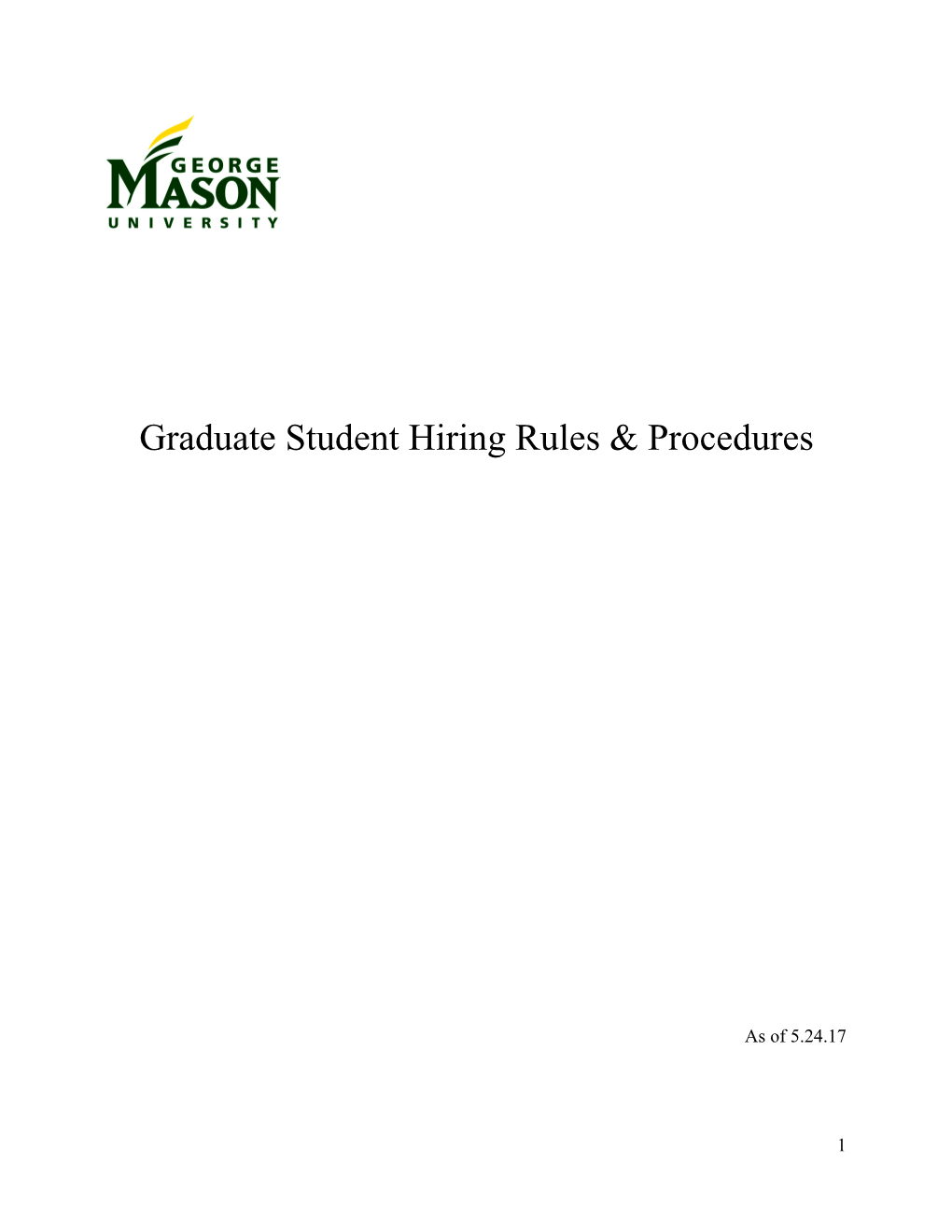 Graduate Student Hiring Rules & Procedures