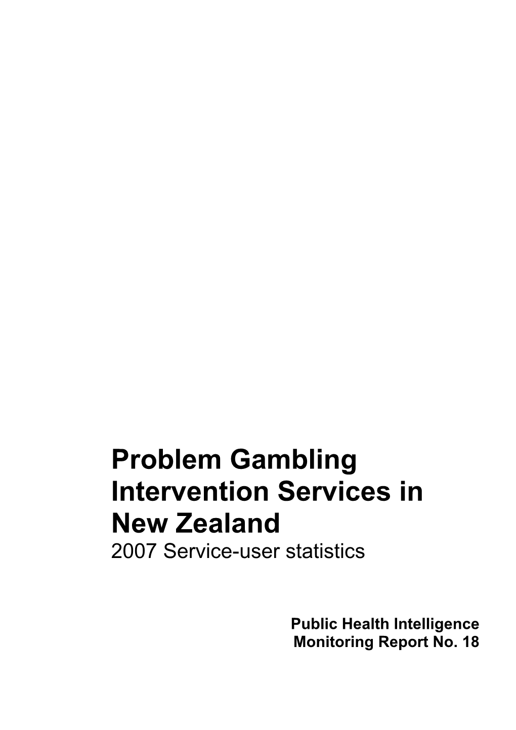 Problem Gambling Intervention Services in New Zealand