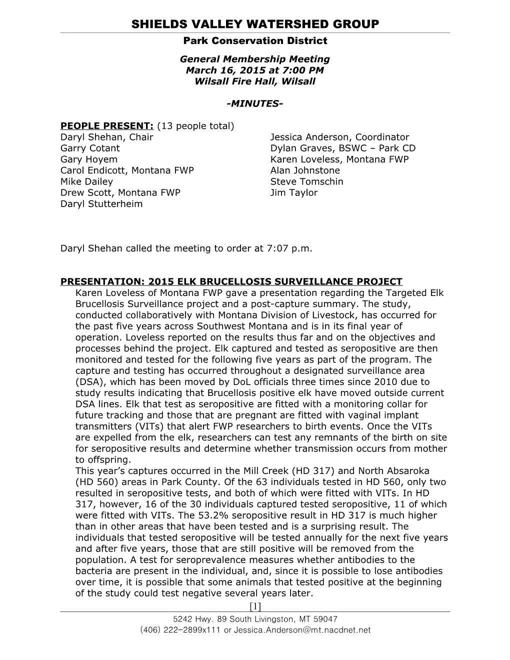 Shields Valley Watershed Group s2