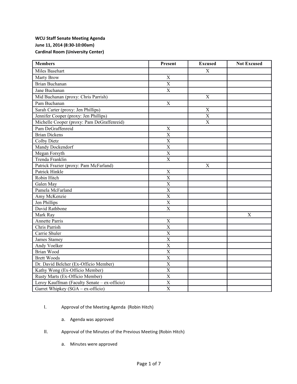 Staff Senate Minutes - June 2014