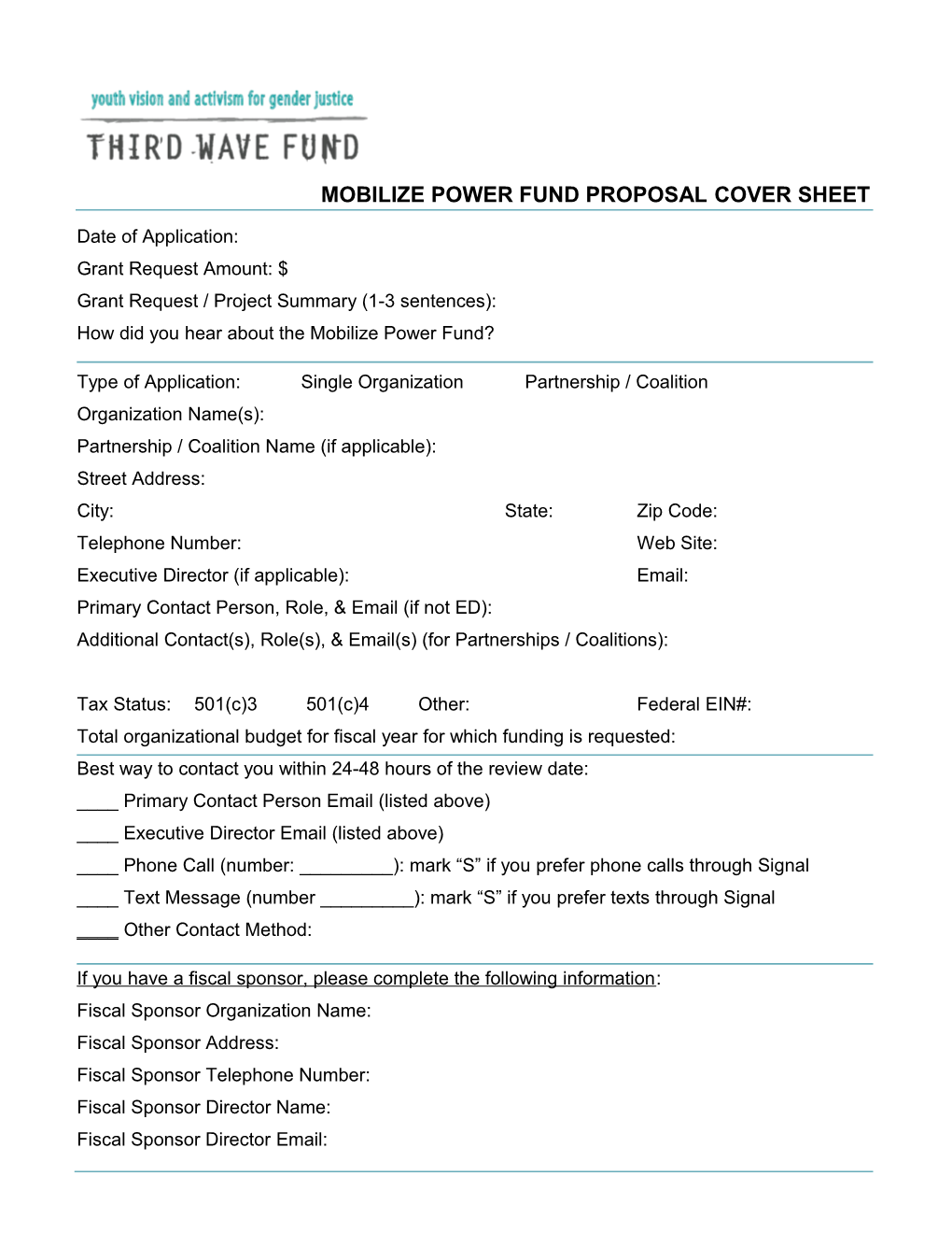 SRC Cover Sheet Template