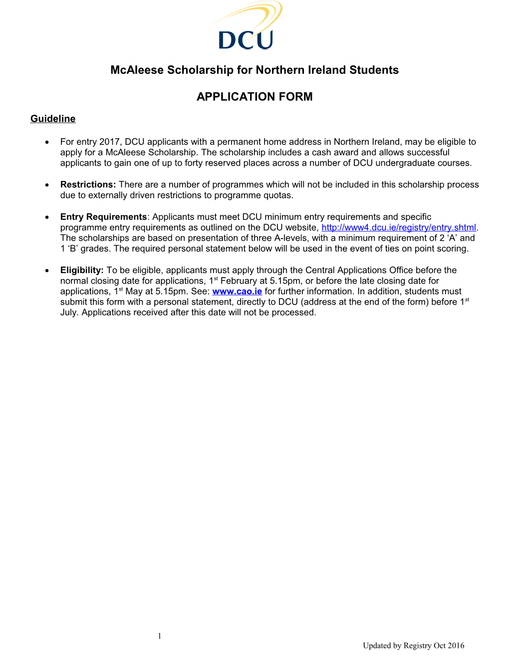 Postgraduate Studies Application Form