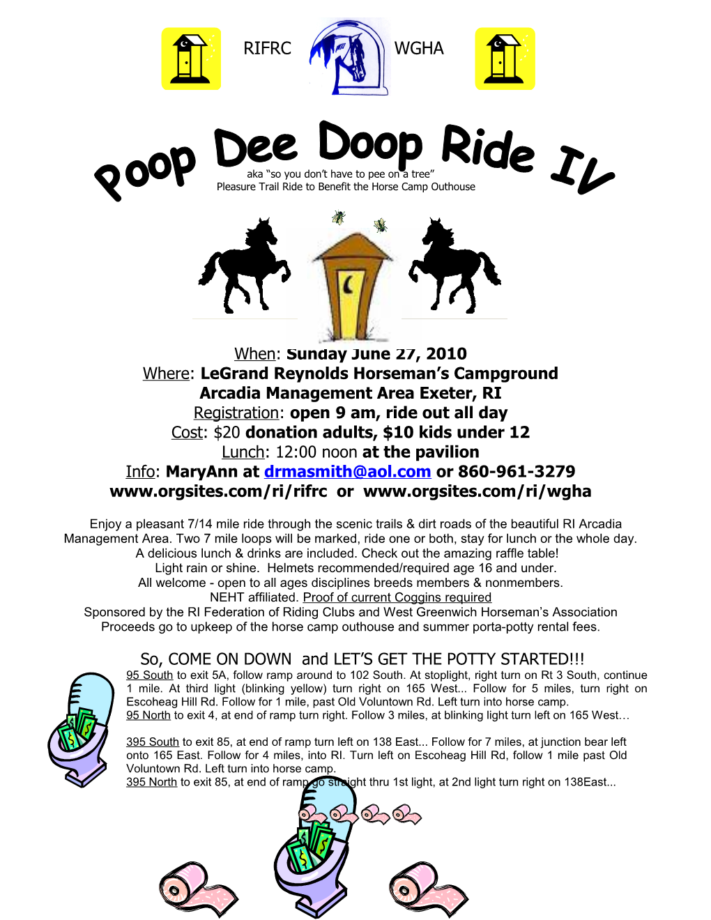 Pleasure Trail Ride to Benefit the Horse Camp Outhouse