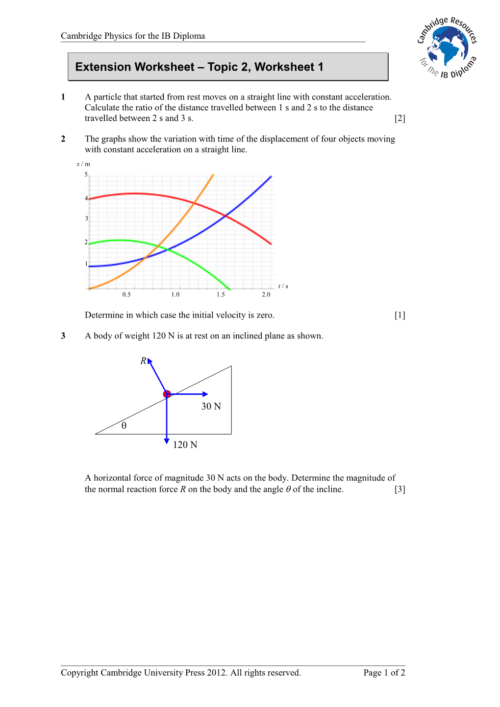 Extension Worksheet Topic 6 s16