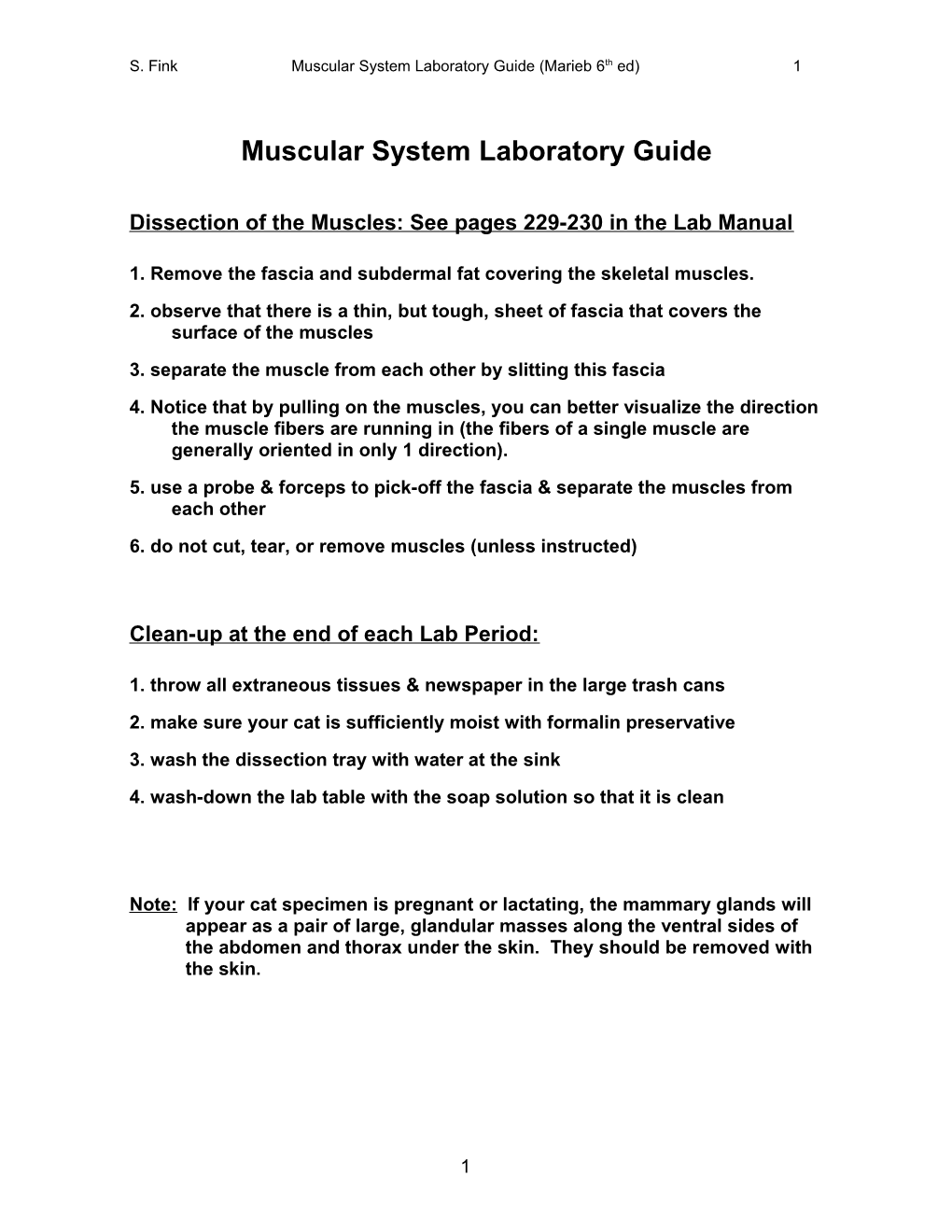 Muscular System Laboratory Guide
