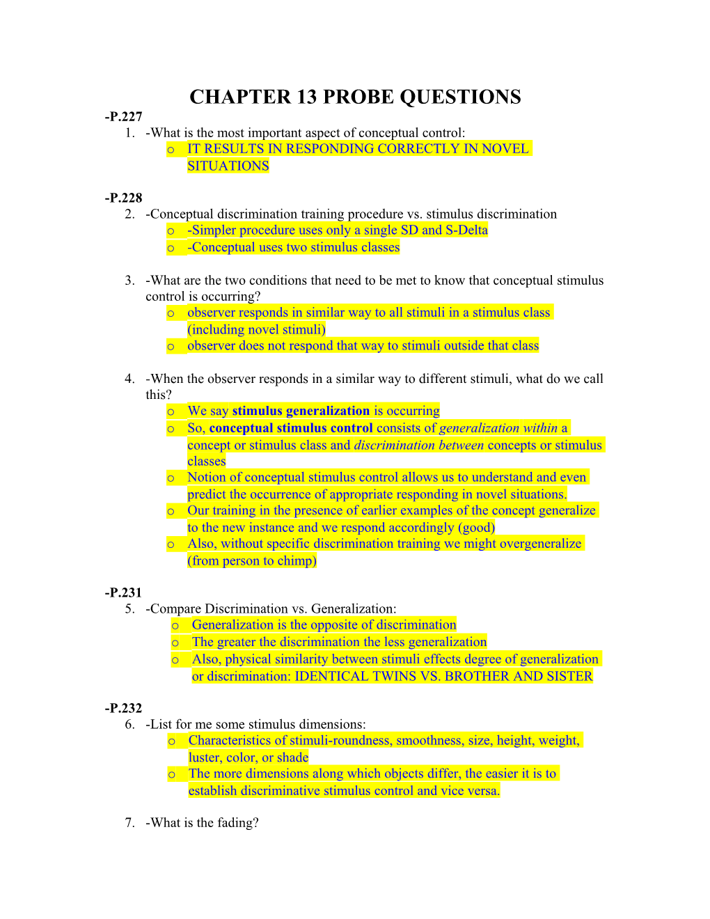 Chapter 13 Probe Questions