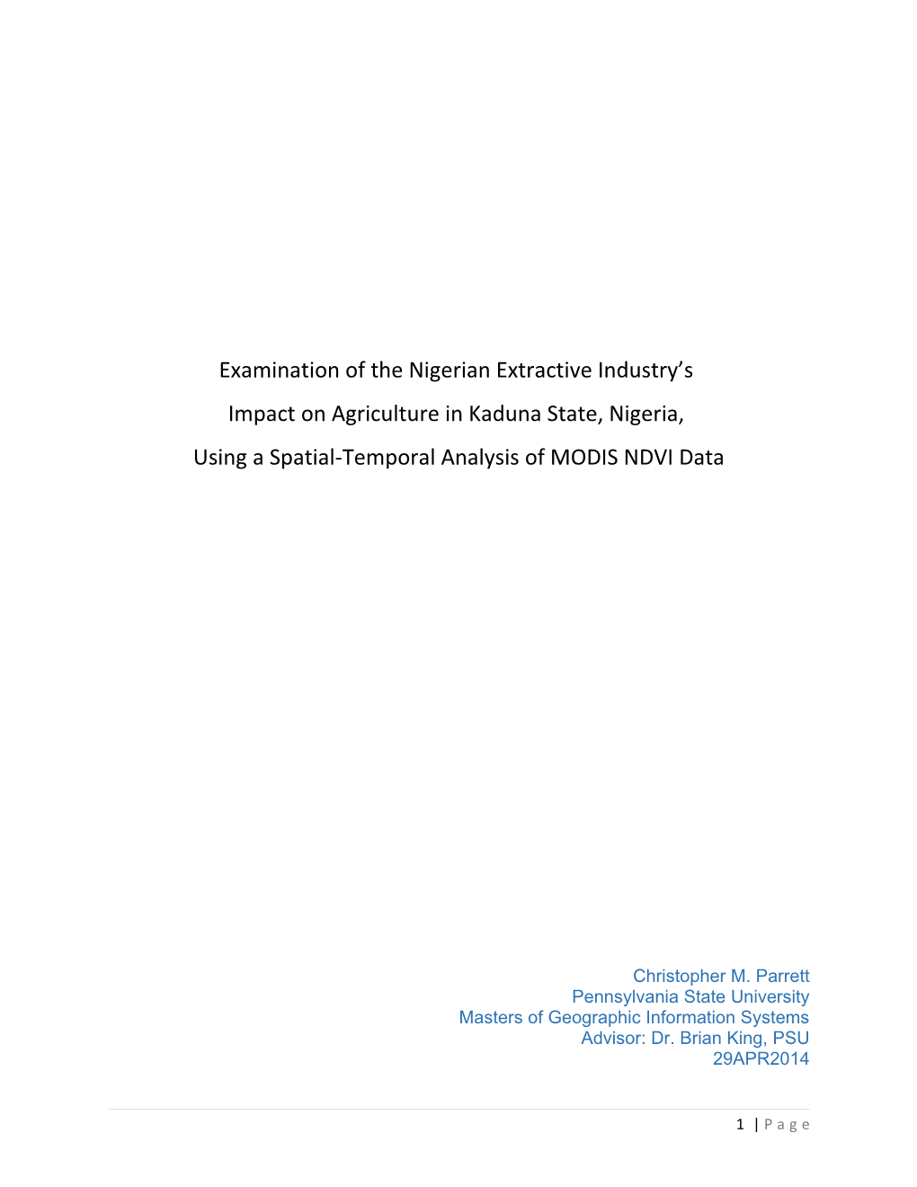 Examination of the Nigerian Extractive Industry S