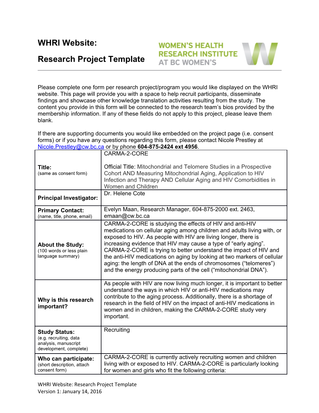 Research Project Template