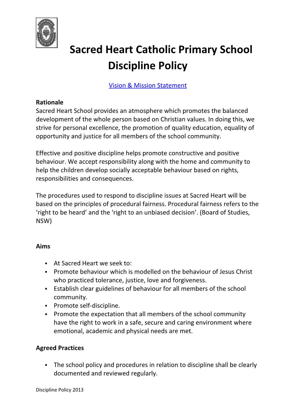 Discipline Policy
