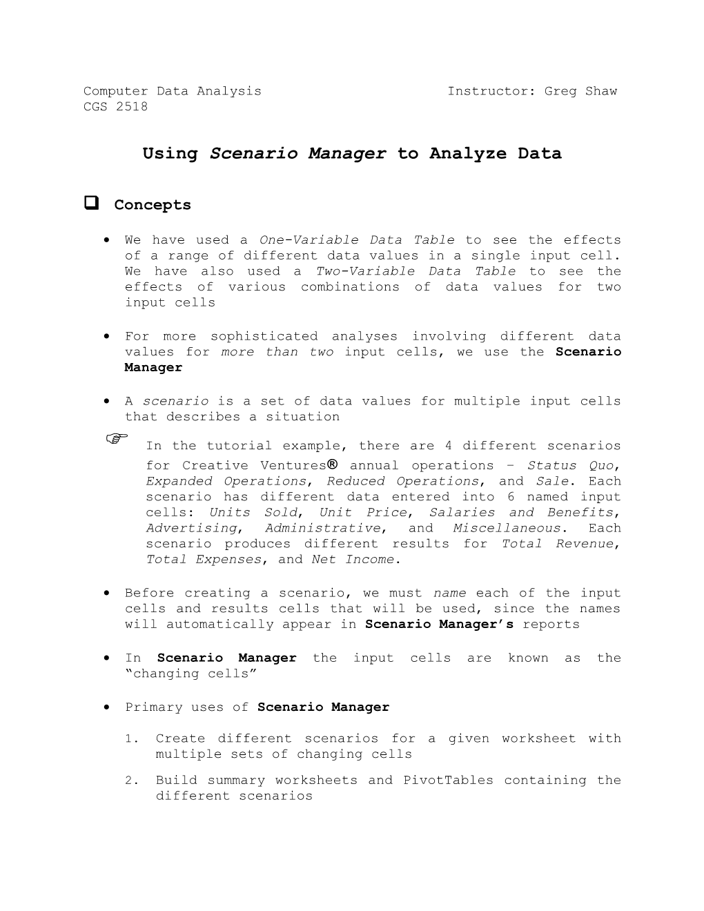 Computer Data Analysis s1
