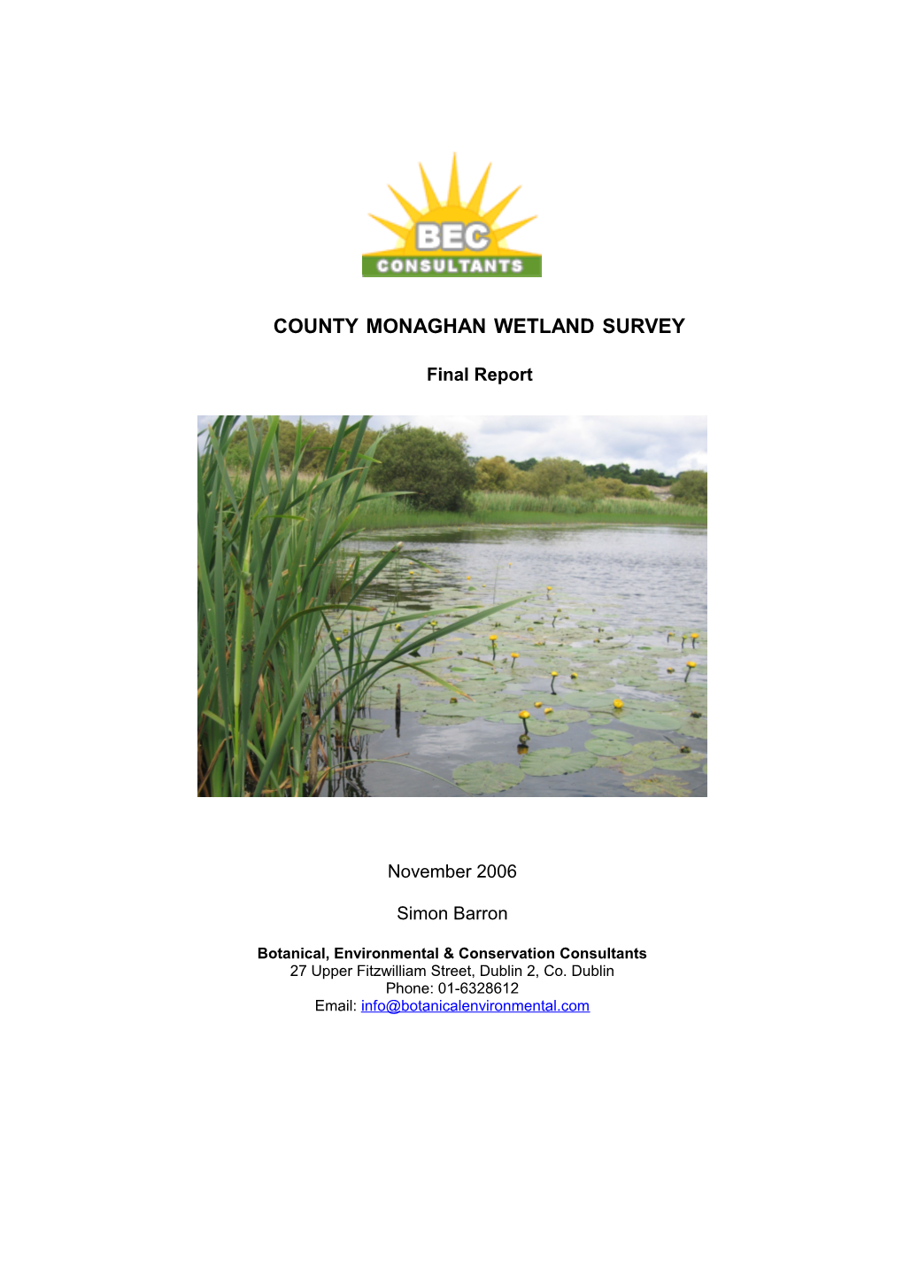 County Monaghan Wetland Survey