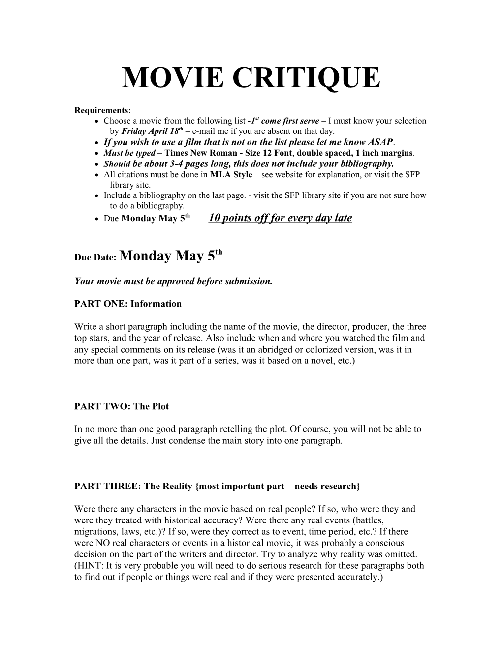 Movie Critique