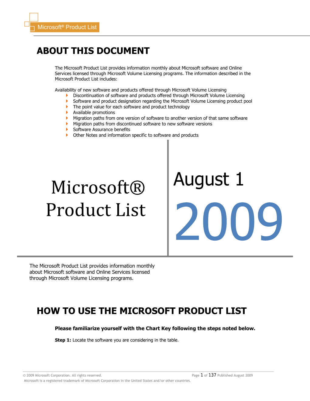 2009 Microsoft Corporation. All Rights Reserved. Page 1 of 131 Published April 2009