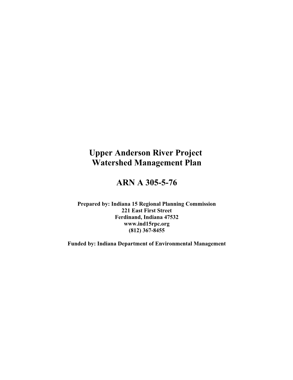 Upper Anderson River Project