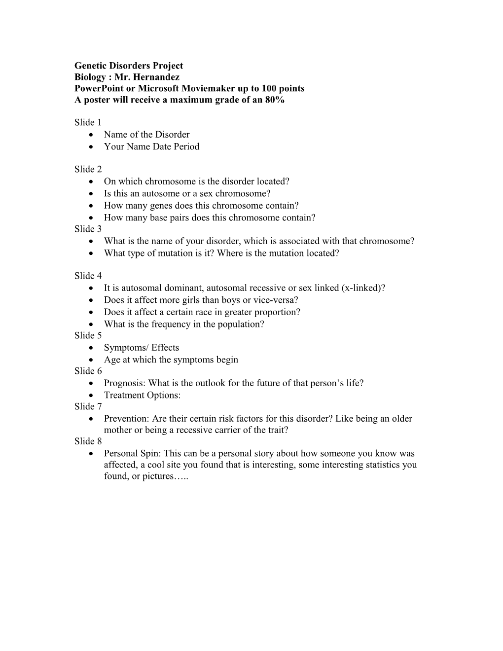 Genetic Disorders Project