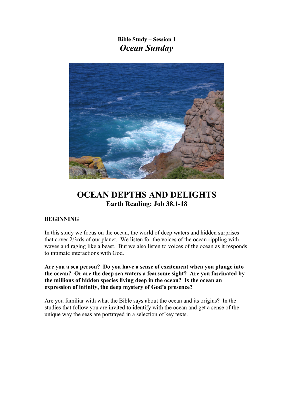 Ocean Depths and Delights