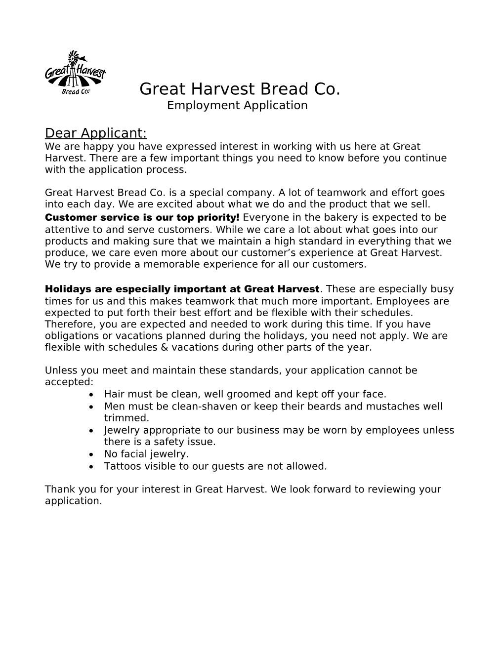 Great Harvest Bread Co