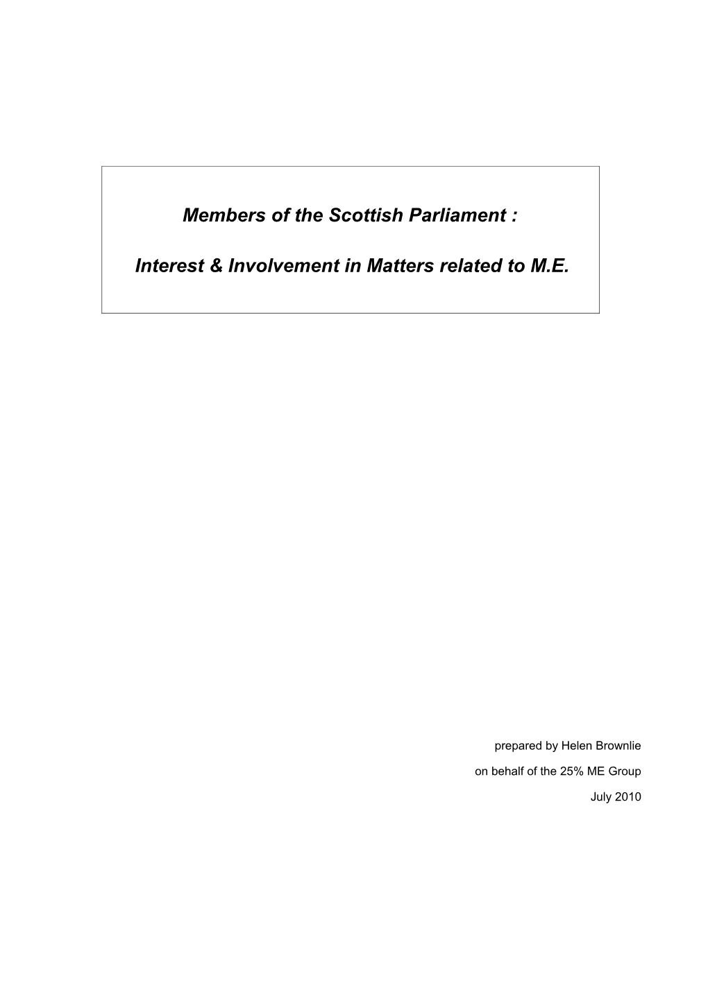 Members of the Scottish Parliament