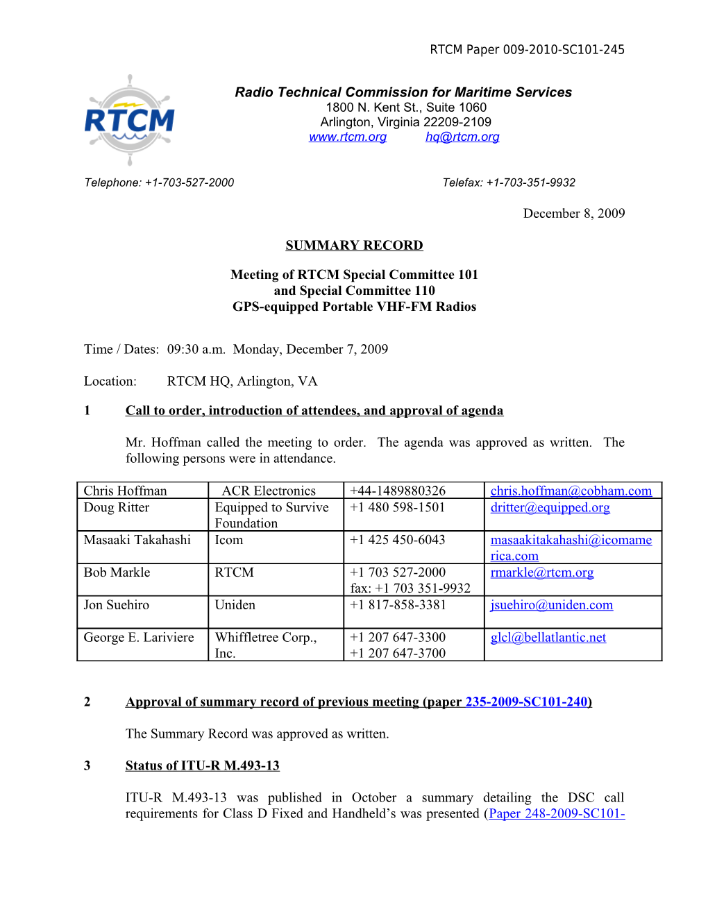 Radio Technical Commission for Maritime Services